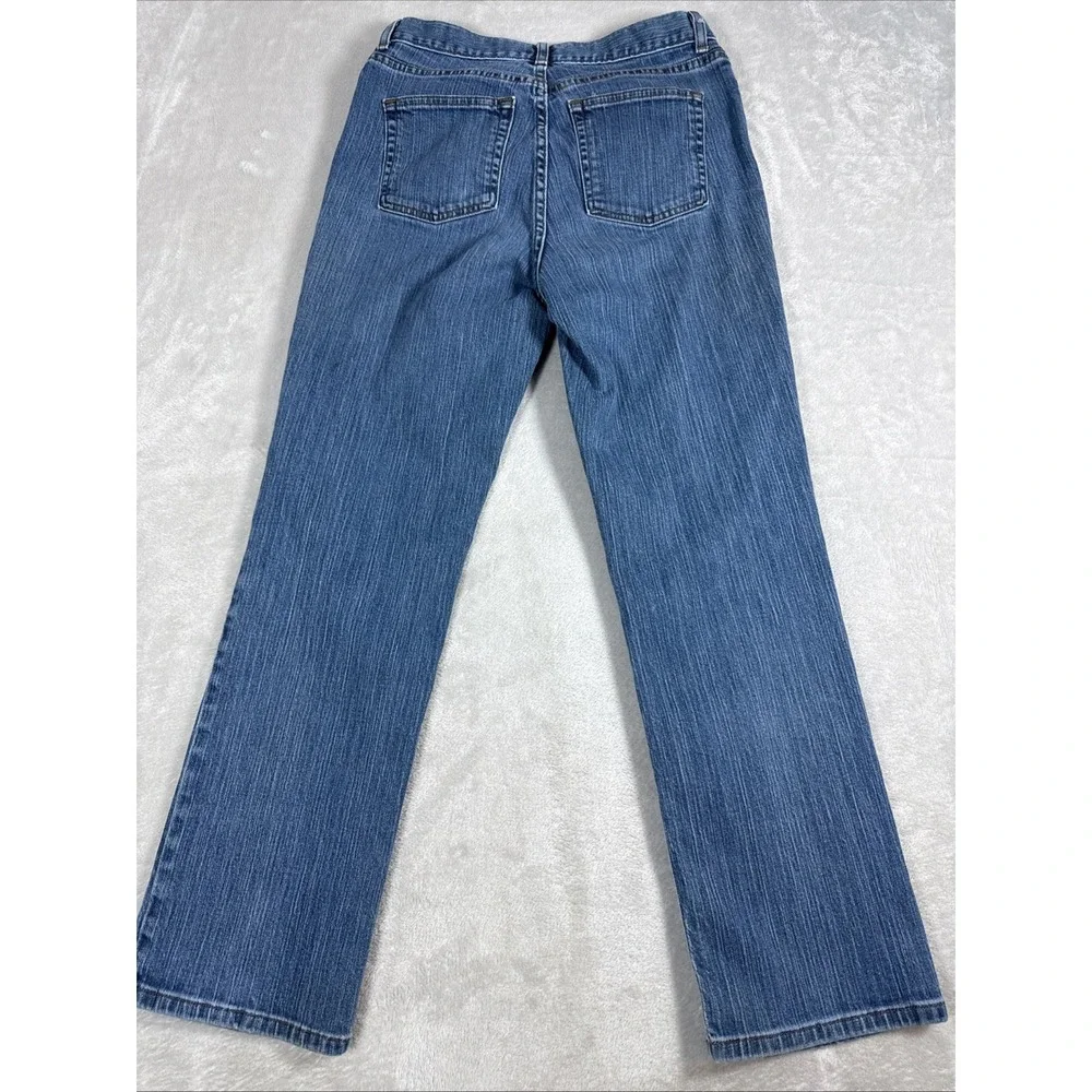 Vintage LL Bean Med Wash Straight Leg Jeans Women's Size 10 Reg (28X29) 90s/Y2K - Picture 3 of 11